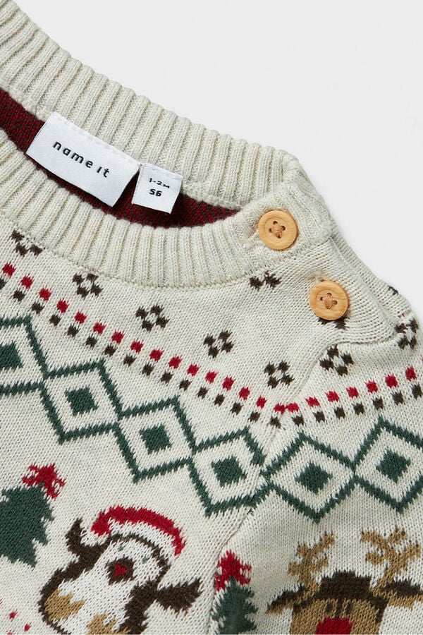 Name it Jersey navide&ntilde;o de beb&eacute; beige