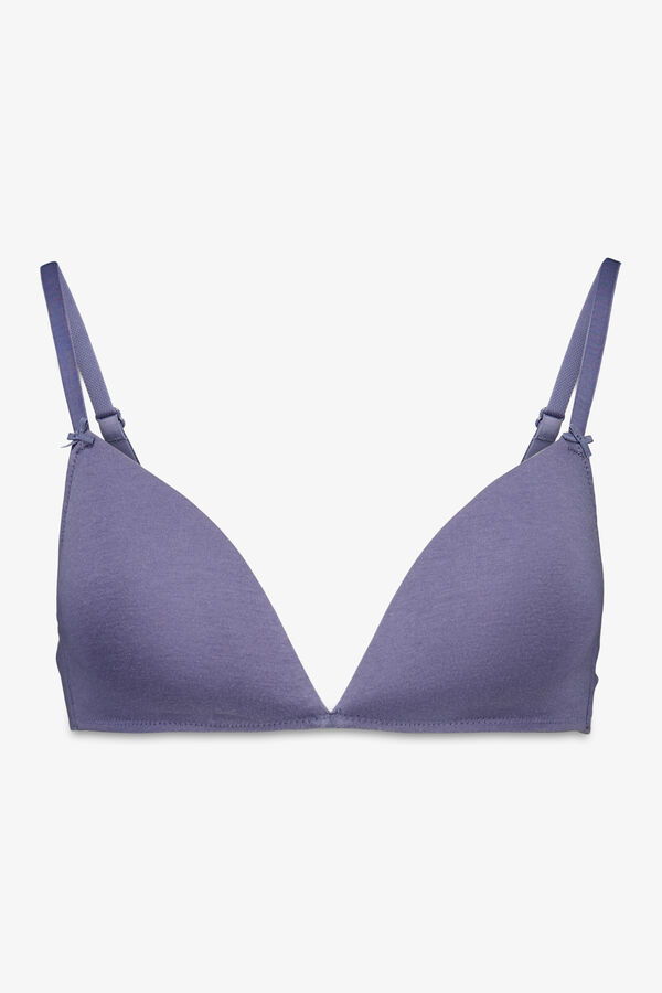 Women'secret Soutien triangular em algod&atilde;o azul CHARMING azul