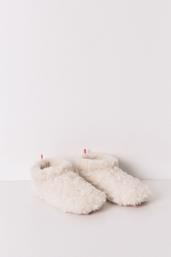 Women'secret Zapatillas casa botas pelo blanco Mafalda blanco