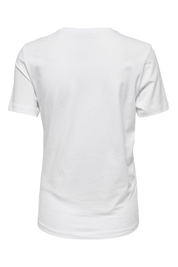 Only Maternity Camiseta manga corta premam&aacute;, 100% algod&oacute;n y dise&ntilde;o frontal. blanco