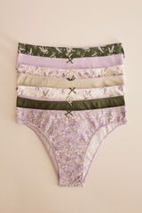 Women'secret Pack 7 bragas brasile&ntilde;as algod&oacute;n lavanda verde