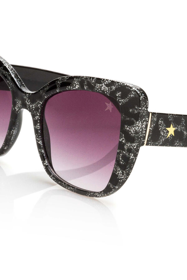 Womensecret Gafas de sol Shiny con glitter negro estampado