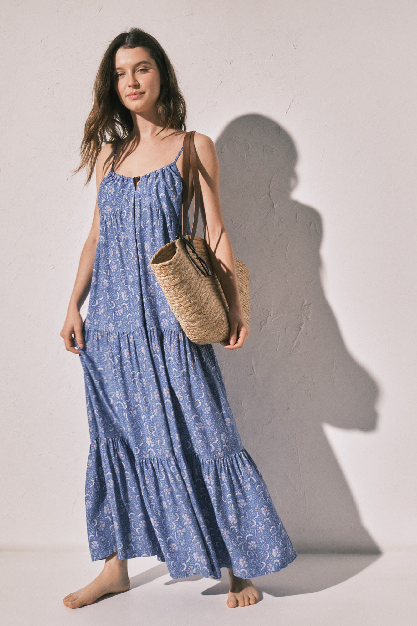 Women'secret Vestido largo tirantes estampado