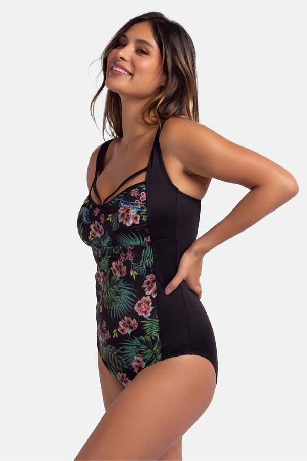 Dorina Mai&ocirc; preto estampado preto