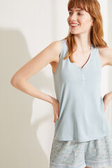 Womensecret Pijama corto 100% algodón sostenible azul azul
