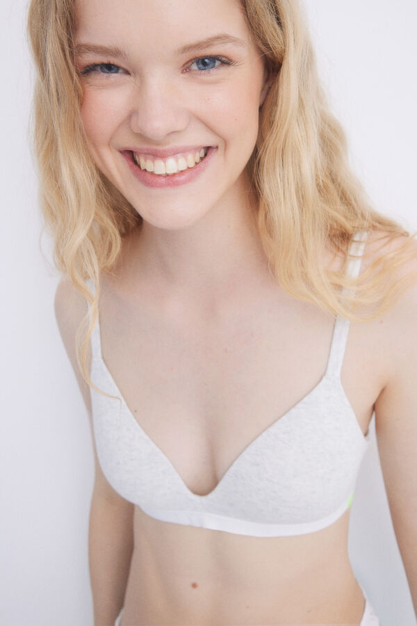 HI&BYE Soutien triangular gris ta&ccedil;as fixas cinzento