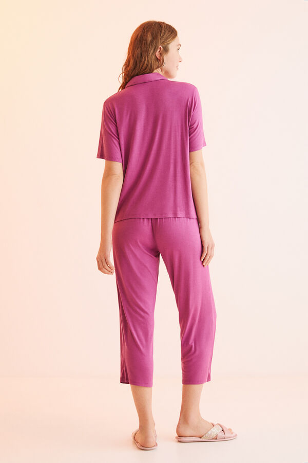 Womensecret Pijama camisero Capri lila morado/lila