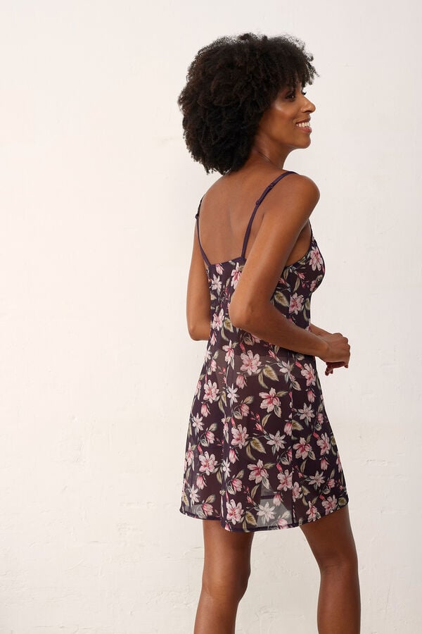 Promise Camis&oacute;n picard&iacute;as tul estampado burdeos