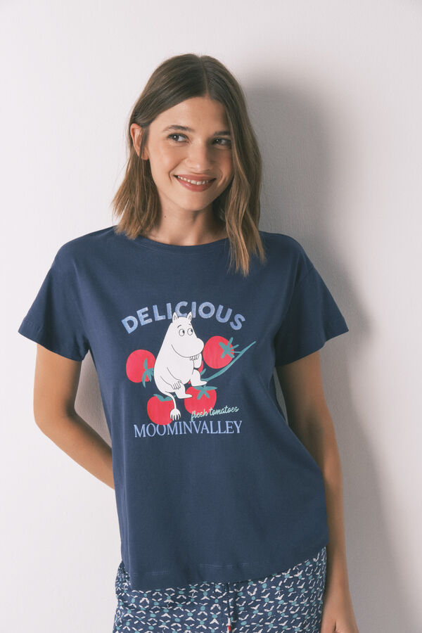 Women'secret Pijama Capri Moomin 100% algodão azul  azul