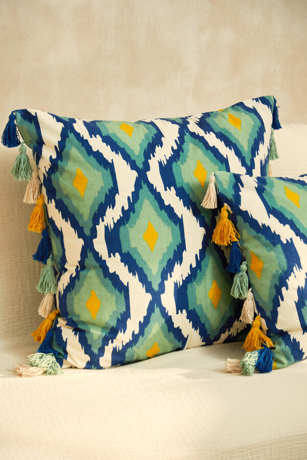 Calma House Funda de coj&iacute;n con print turquesa Bahamas turquesa