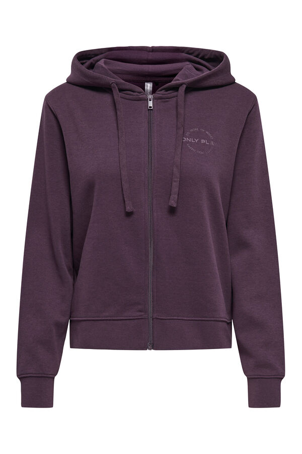 Only Play Sweatshirt com capuz e fecho-&eacute;clair rosa
