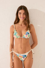 Women'secret Cueca clássica do biquíni com paisagem tropical  estampado