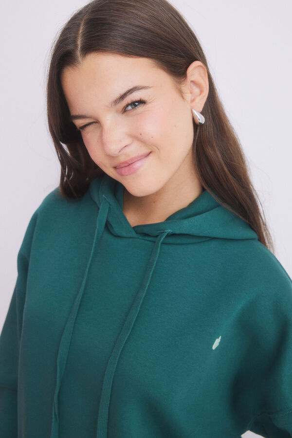 HI&BYE Sweatshirt capuz felpa verde logo verde