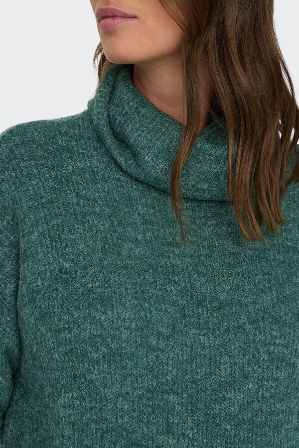 Only Maternity Vestido malha pré-mamã em tricô com gola  azul