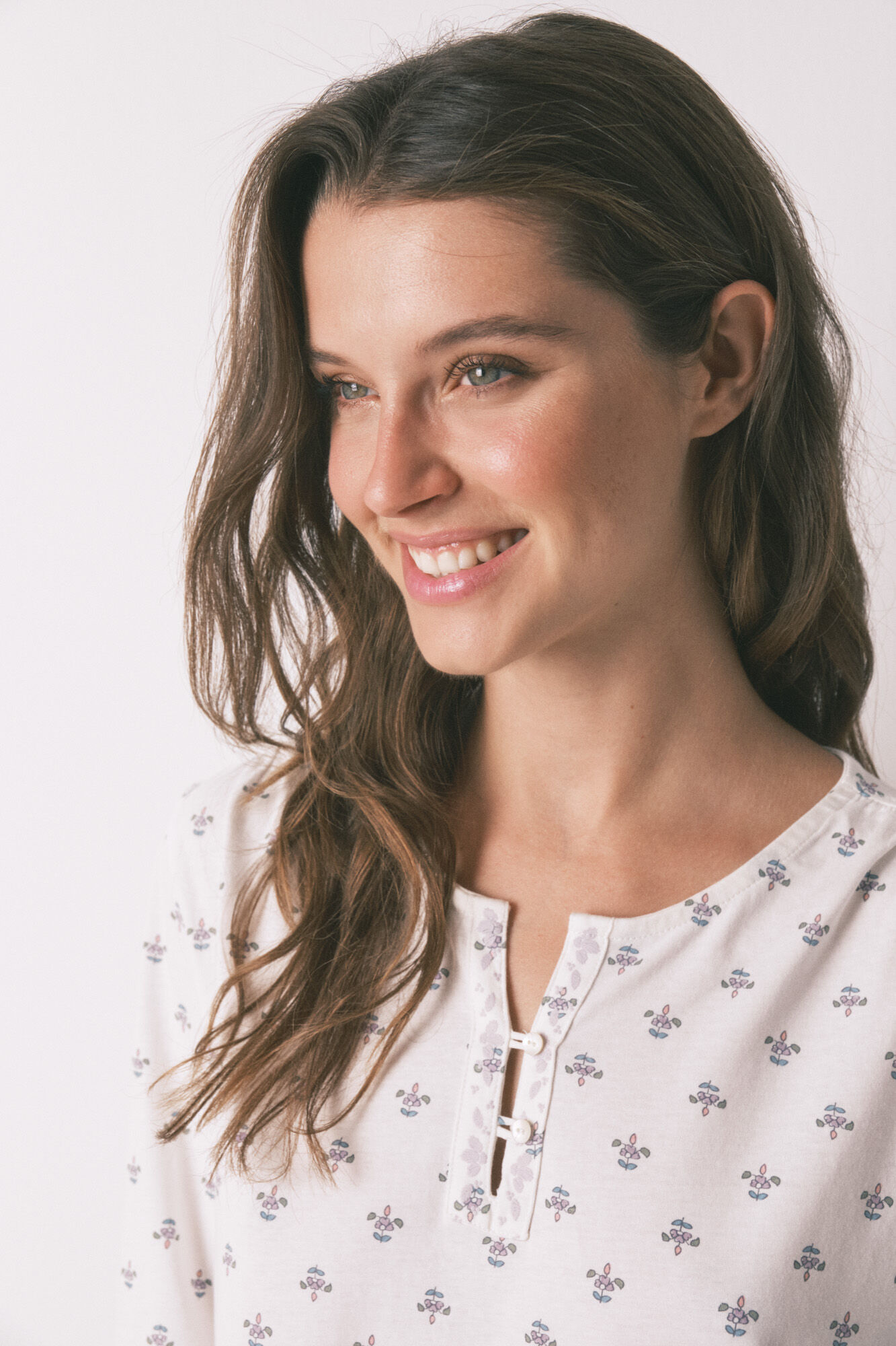 Women'secret Camis&oacute;n manga larga 100% algod&oacute;n flores