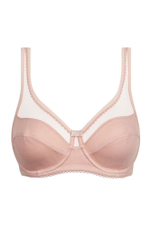 DIM Sujetador Generous con aro de algod&oacute;n org&aacute;nico rosa