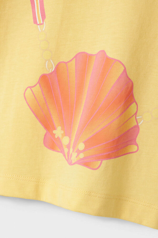 Name it Camiseta manga curta 100% algodão amarelo