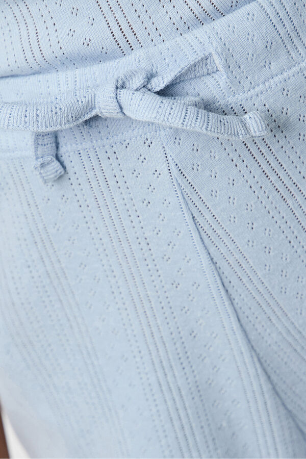 Pieces Calças de algodão azul