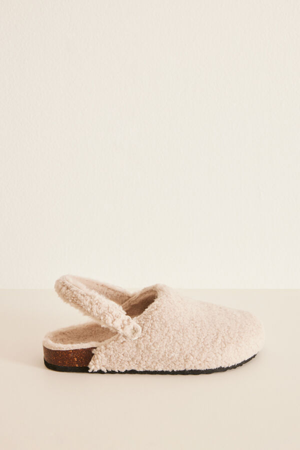 Women'secret Chinelos de quarto casa soca borrego bege