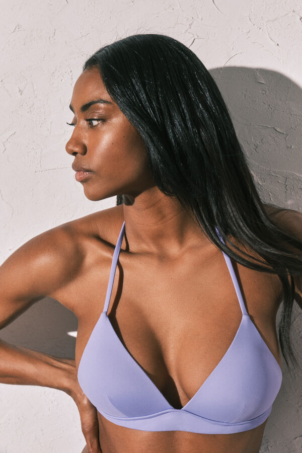 Women'secret Top biqu&iacute;ni triangular copa fixa lil&aacute;s rosa