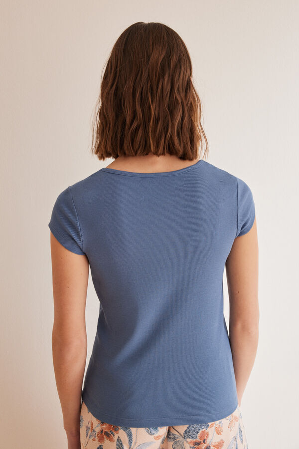 Women'secret Camiseta algodón azul azul