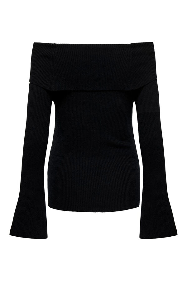 Only Maternity Jersey de punto premam&aacute; sin hombros manga larga negro