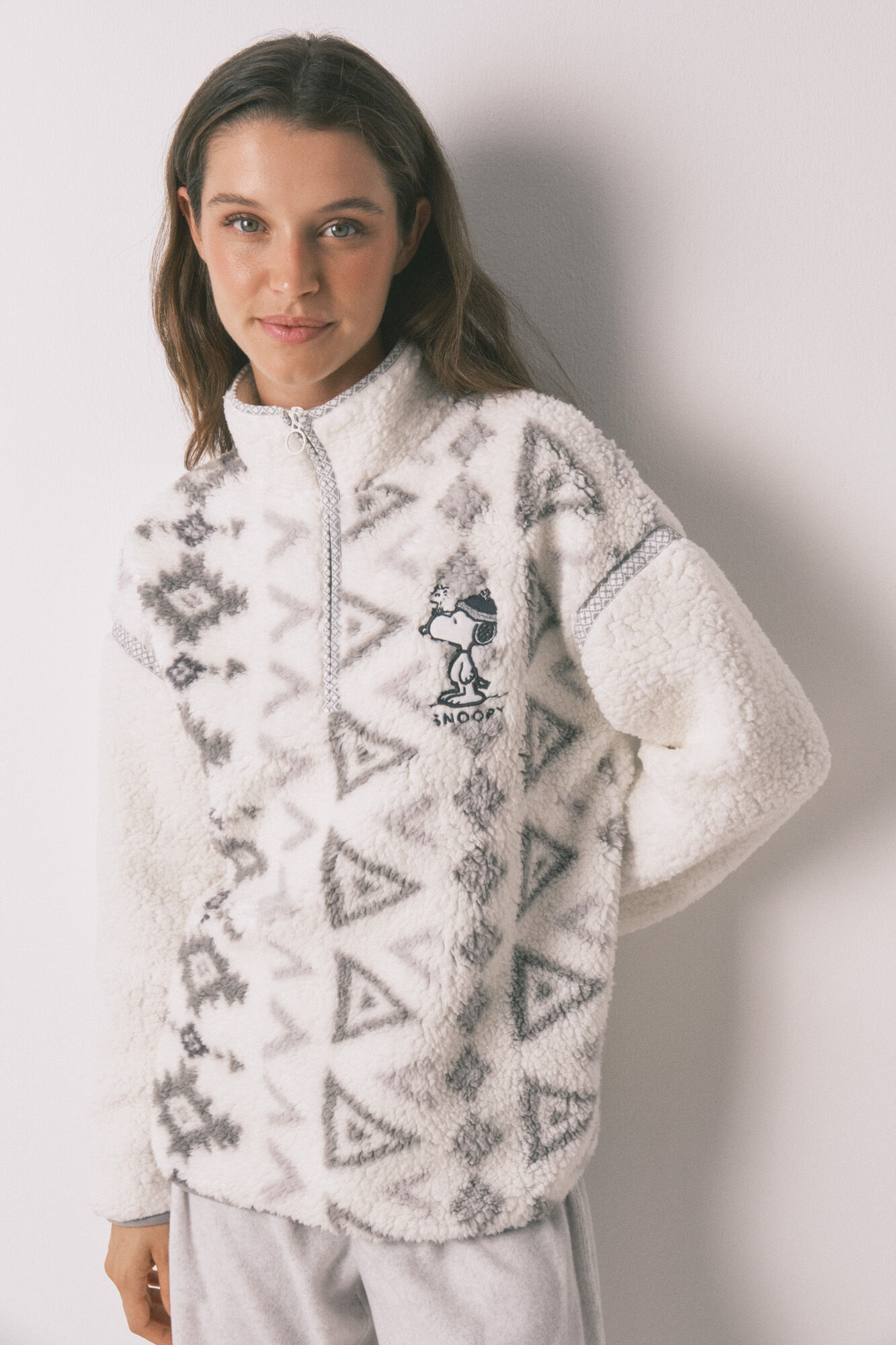 Women'secret Pijama largo borrego y polar Snoopy 