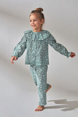 Gocco Pijama estampado gola de folhos azul