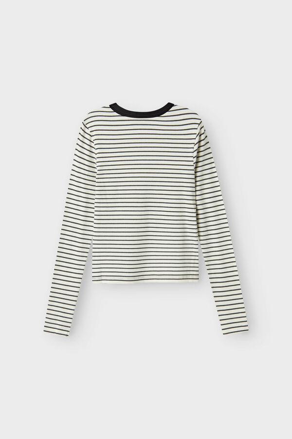 Lmtd Camiseta manga larga rayas gris