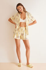 Women'secret Pijama camisero corto 100% algod&oacute;n Snoopy estampado