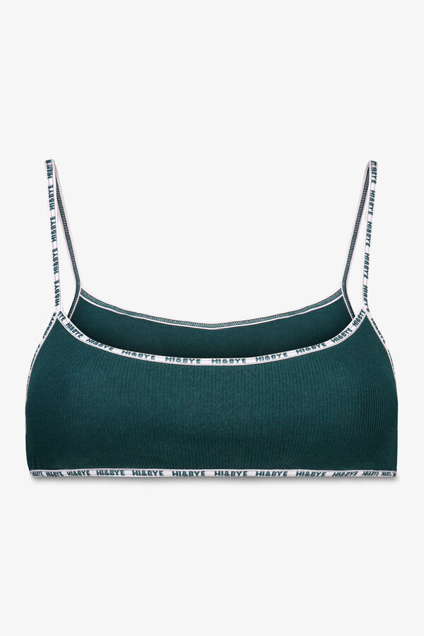 HI&BYE Top de soutien de algod&atilde;o verde com copas remov&iacute;veis verde