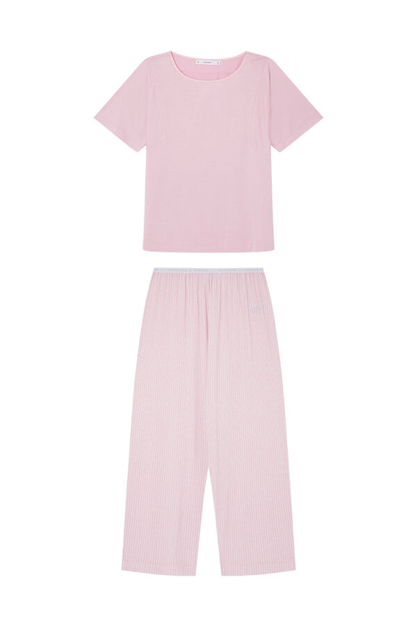 Women'secret Pijama Capri riscas rosa Ecovero&trade; rosa