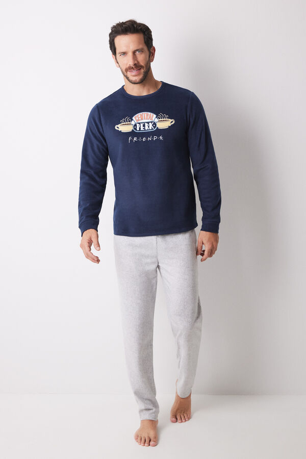 Women'secret Pijama largo hombre polar Friends azul