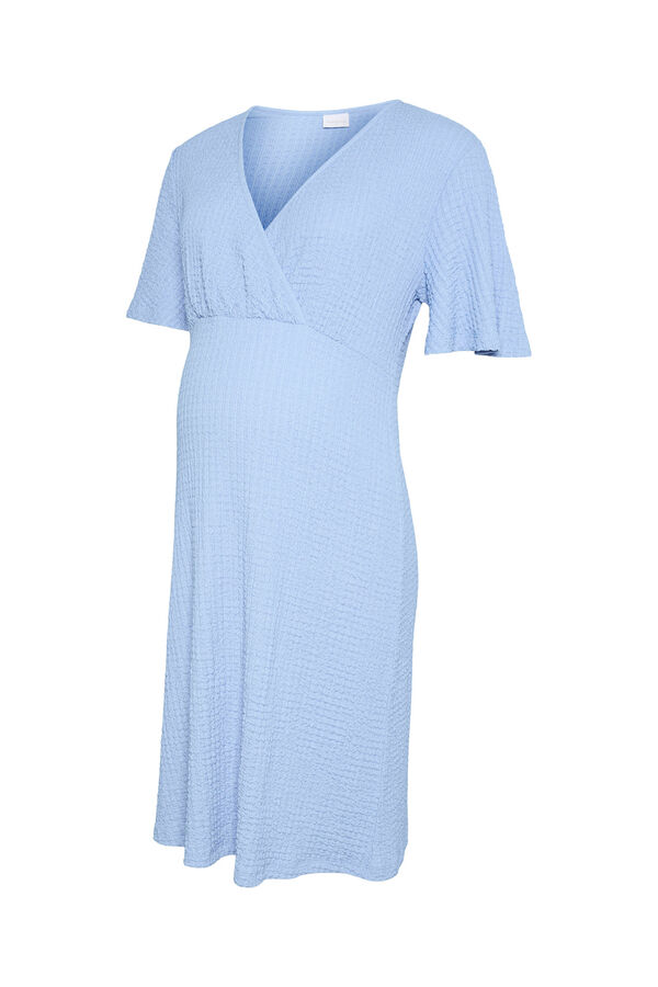 Mamalicious Vestido de maternity e amamentação de manga curta azul