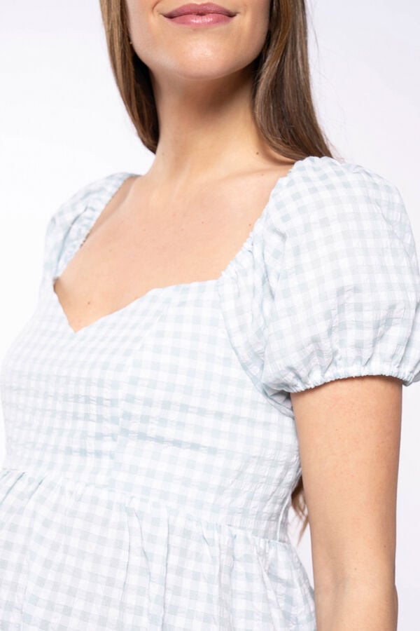 Ohma! Vestido premamá cuadros vichi estampado