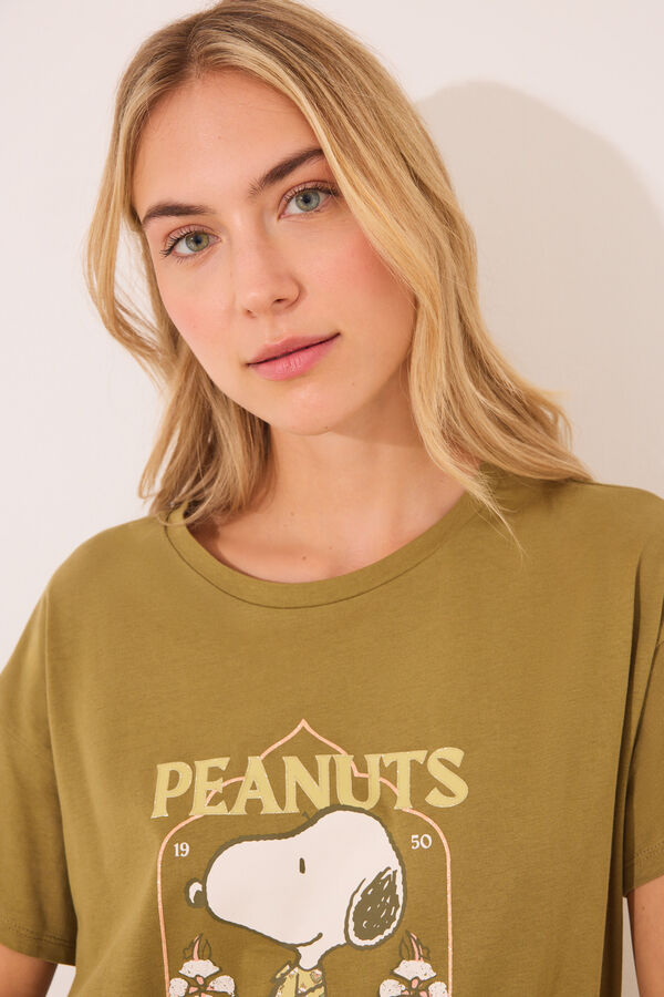 Women'secret Pijama corto Snoopy caqui  kaki