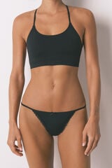 Women'secret Tanga tira lazo negro negro