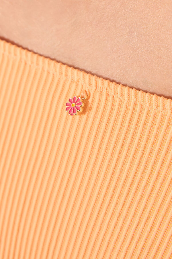 Women'secret Cueca de biquíni brasileira canelada laranja vermelho