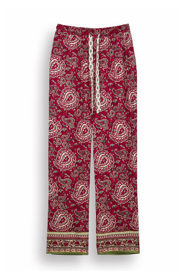 Women'secret Cal&ccedil;a de pijama estampada de algod&atilde;o vermelho estampado