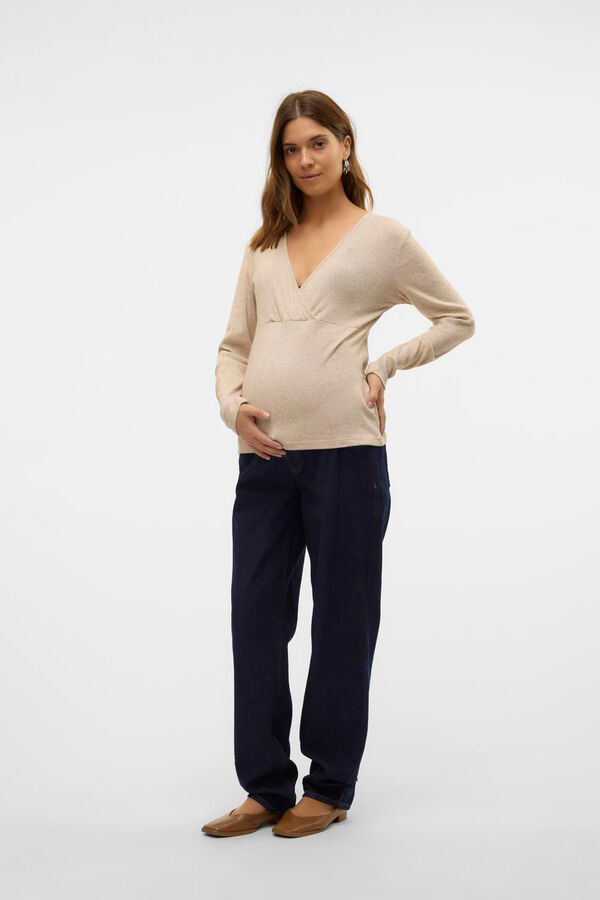 Mamalicious breastfeeding maternity jersey-knit top cinzento