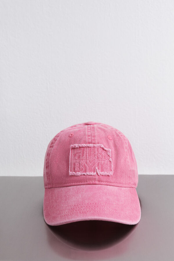 HI&BYE Gorra algod&oacute;n logo bordado rosa rosa