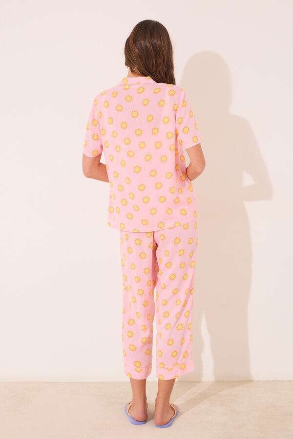 Women'secret Pijama camisero Capri viscosa rosa soles rosa