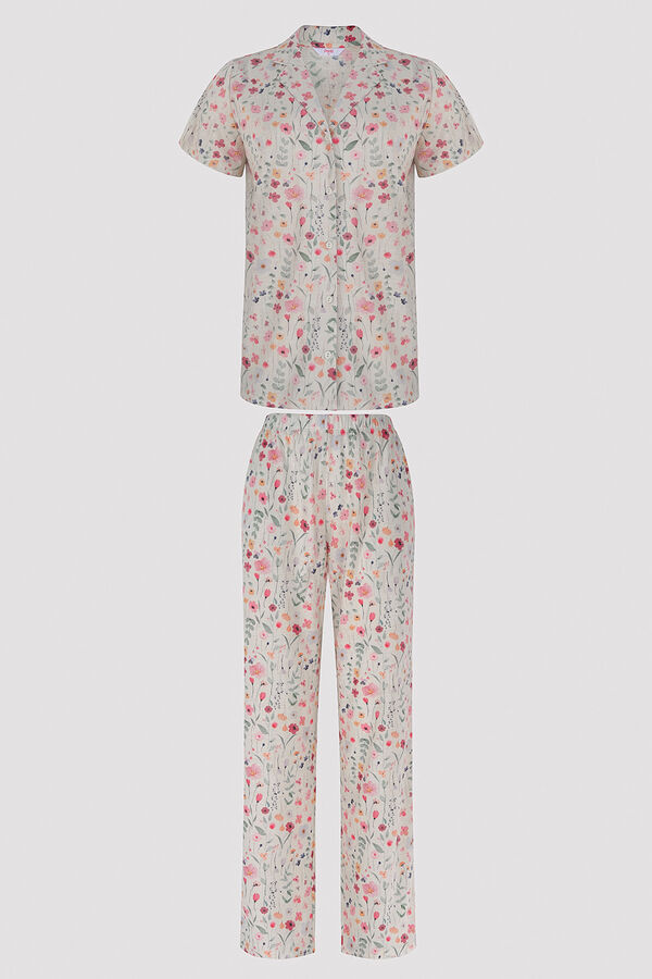 Penti Conjunto de pijama com camisola e cal&ccedil;a flores de primavera estampado