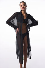 Penti Vestido camisero largo playa negro negro