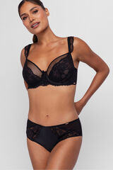 Dorina Soutien Lyra Satin com cobertura total e sem enchimento preto