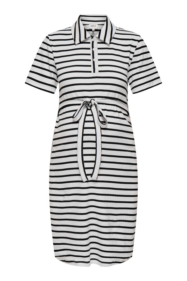 Only Maternity Vestido de maternity e amamenta&ccedil;&atilde;o de manga curta curta branco