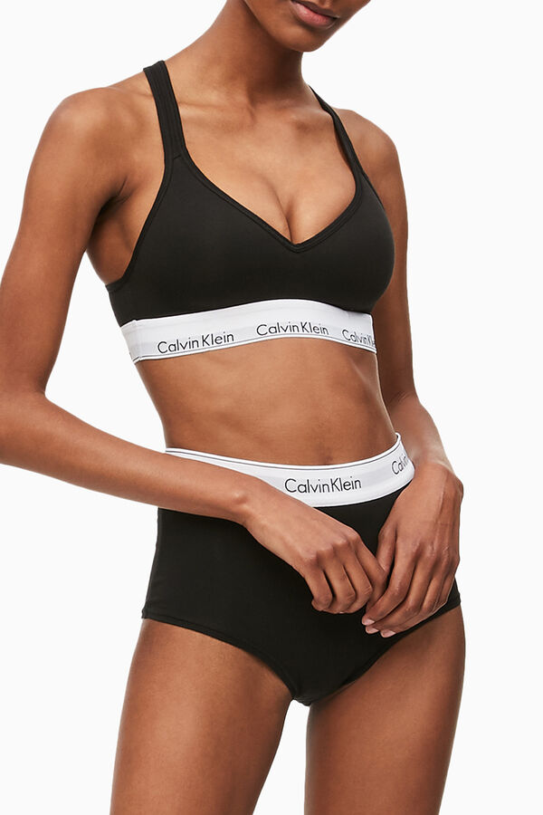 Calvin Klein Top preformado de algod&oacute;n con cinturilla de Calvin Klein negro