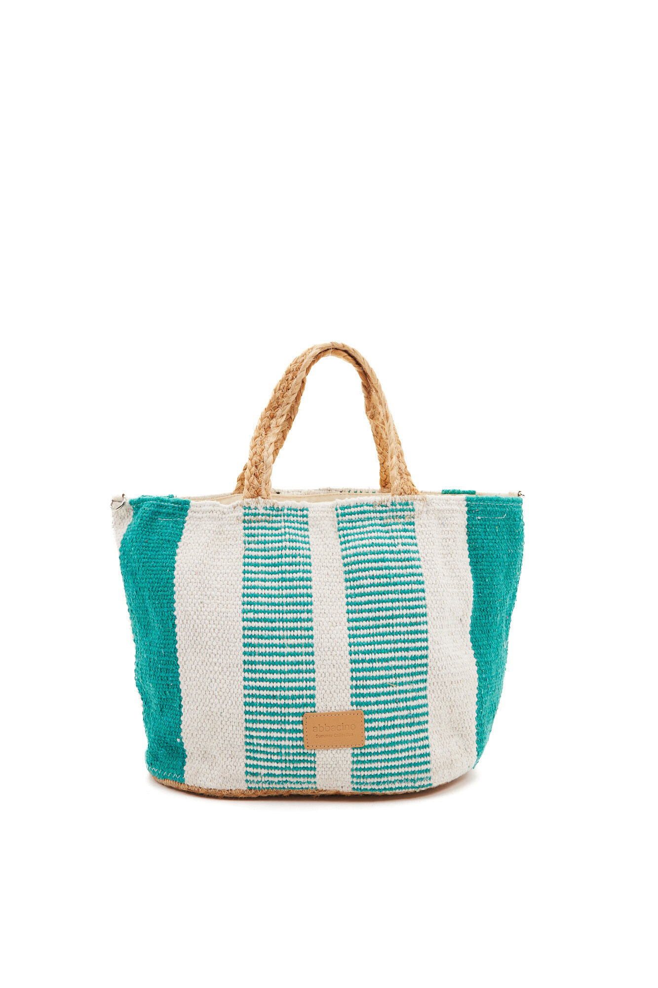 Abbacino Capazo de rafia peque&ntilde;o rayas