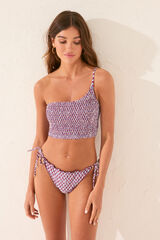 Women'secret Crop top bikini asimétrico smock estampado