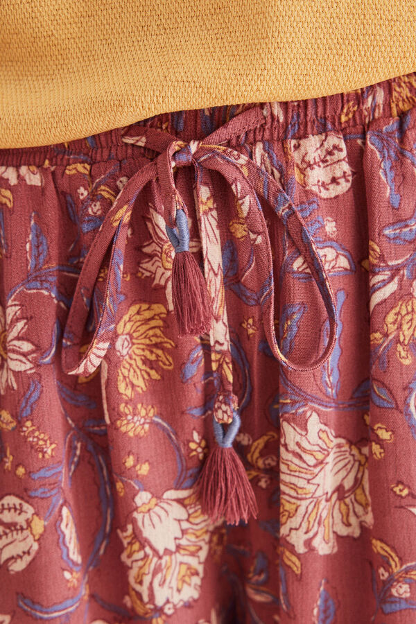 Women'secret Calções crepe estampado paisley castanho